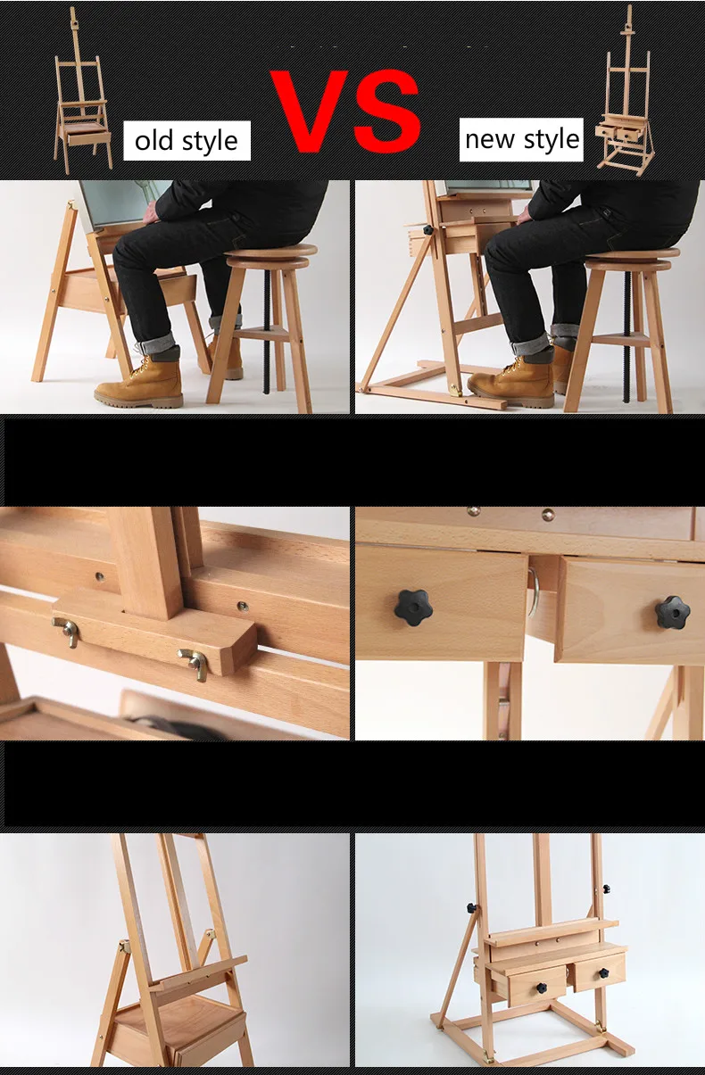 Мольберт с ящиком Chevalet En Bois Artist Oil Акварельная Раскрашенная подставка мольберт Stand Atril Madera художественные принадлежности для художника