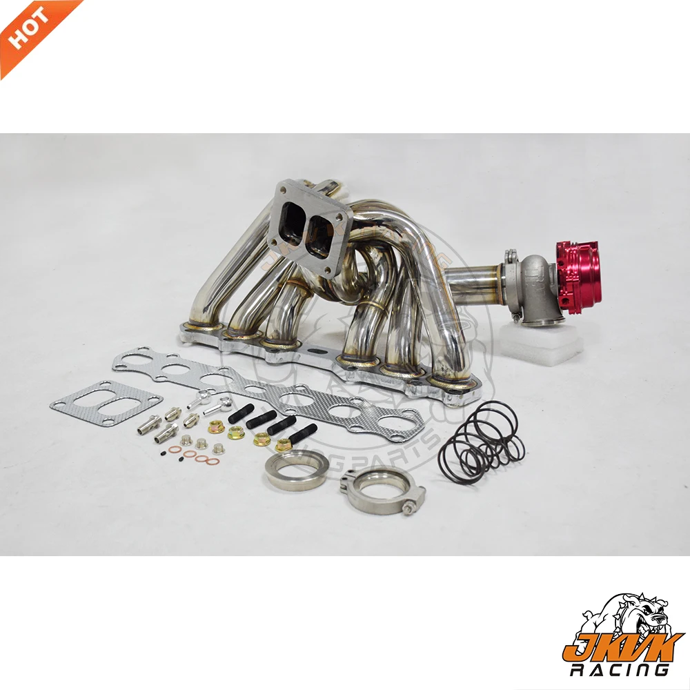 JKVK RACING 2 мм из нержавеющей стали равная длина T4 турбо выхлопной коллектор + 44