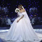 Женское свадебное платье, белое, с длинным шлейфом, украшенное бисером