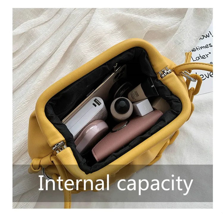 

Women Crossbody Bags Cloud Bag Fashion Messenger Bag Special Women Handbags Dumpling-shaped Armpit Clutch Bags Frill Waterproof
