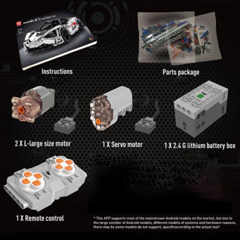

New white McLaren 720S APP RC High-Tech Series Racing Car 13145 MOC Building Blocks Bricks Model bricks Toys for kids Christmas