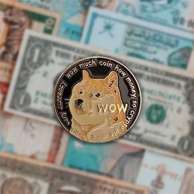 Смешные украшения Dogecoin золотистые серебристые с рисунком собаки настольные | Дом
