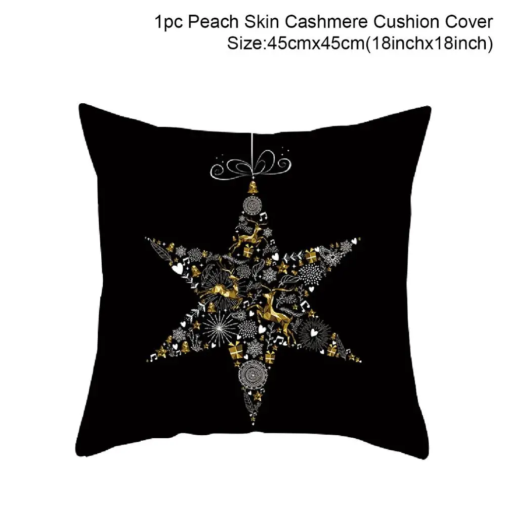Black Pillowcase 13 FENGRISE Merry Christmas чехол для подушки рождественские украшения Navidad рождественские украшения для дома счастливый год Рождество - Цвет: Black Pillowcase 13