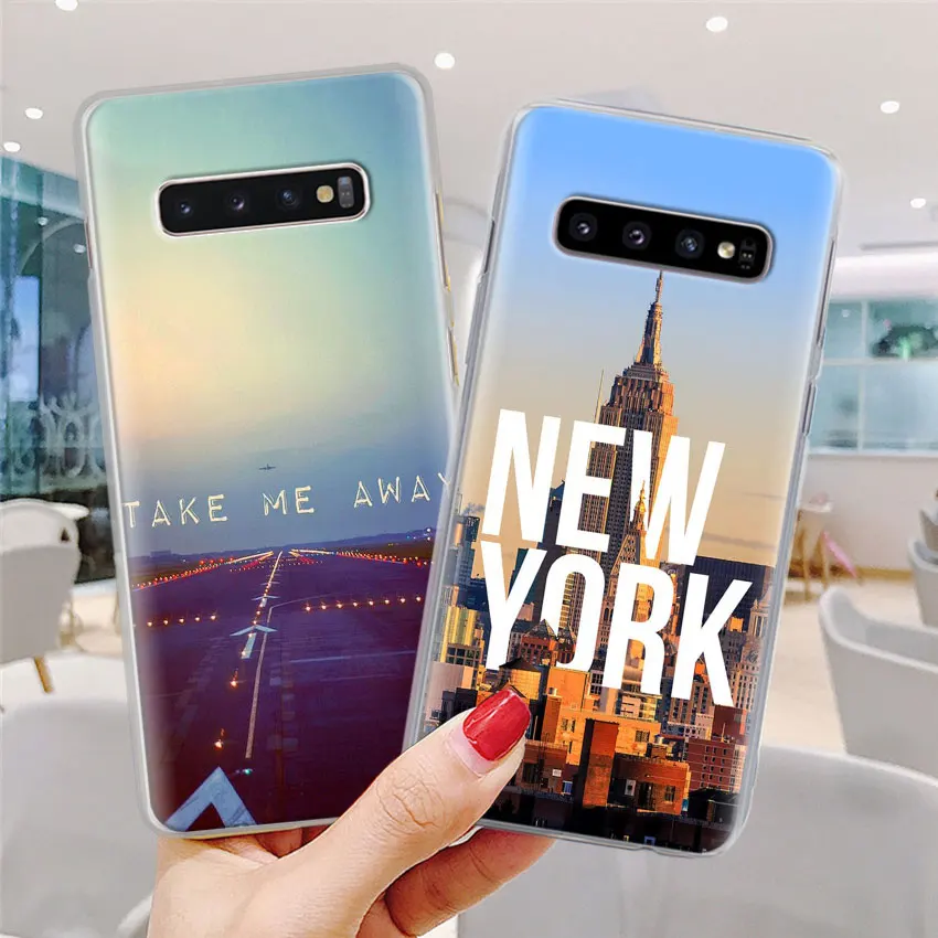 Чехол Coque для Samsung Galaxy S10 S20 Ultra S8 S9 Plus S10e Lite S7 Note 8 9 10 жесткий чехол с нью йорком