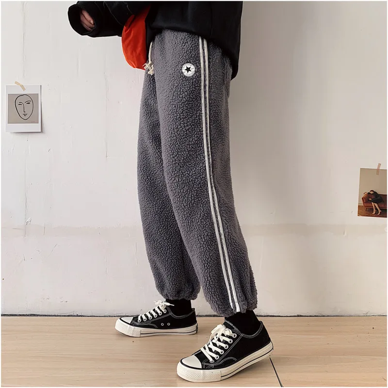 2019 осень и зима эластичные повседневные брюки мужские свободные ноги тренд