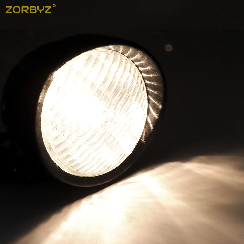 ZORBYZ мотоцикл 12 В Хромированный Ретро металлический противотуманный фонарь с