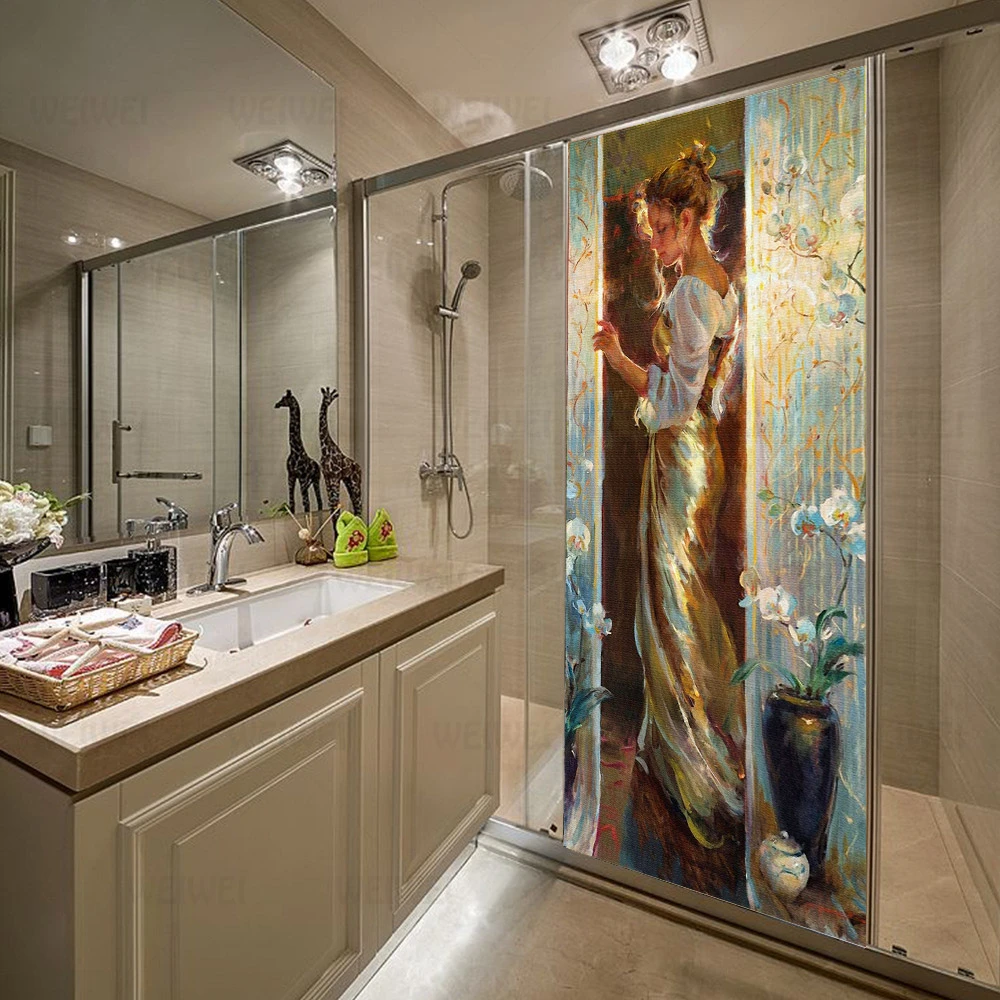 Дверные наклейки для привлекательной девушки креативные самоклеящиеся съемные