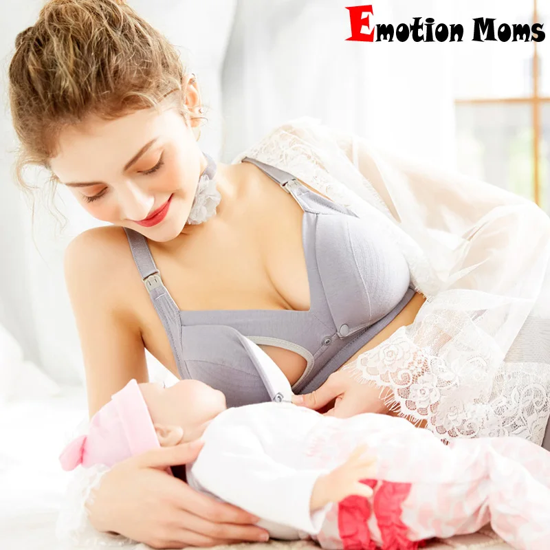 Emotion Moms Free shipping 100% cotton  Cups Push Up Gather  Fashion lace Lactation Bra Maternity Bra Breastfeeding Bra