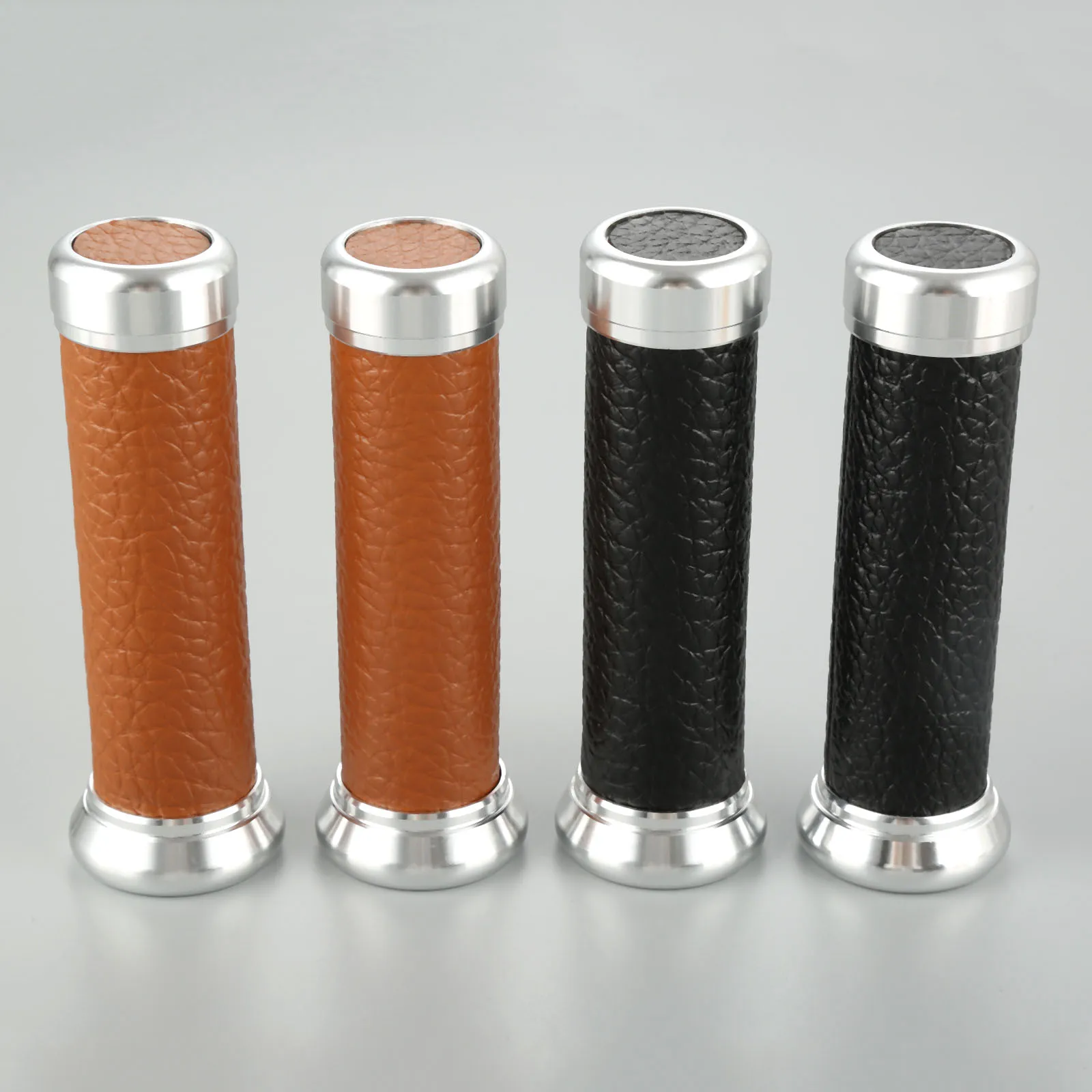 Винтажные мотоциклетные ручки Mgoodoo 1 пара алюминиевые кожаные 22 мм руль для