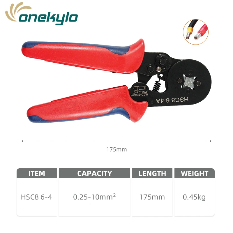 hsc8 6-4a mini nose crimping pliers wire stripper crimper tool cable crimper stripper+1800pcs ferrule terminal set