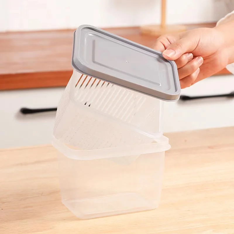 Двухслойная пластиковая коробка для хранения фруктов лука имбиря чеснока -