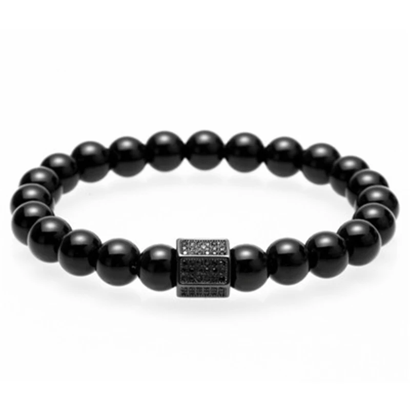 Мужской браслет/камень/браслет 8 мм натуральный камень Лавовая бусина из бисера