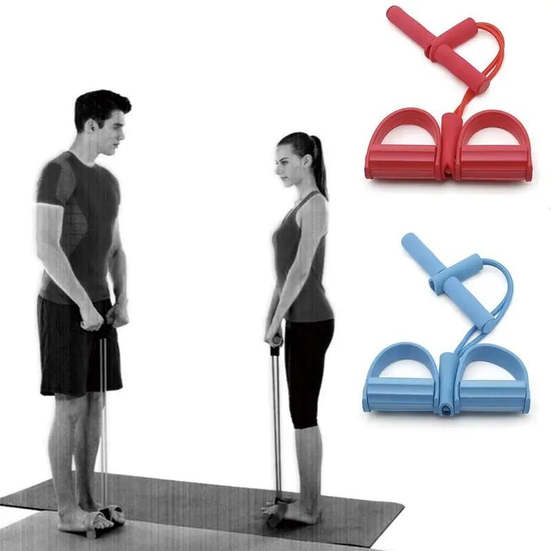 4 трубки резистивные резинки латексный тренажер для педалей натяжные йоги