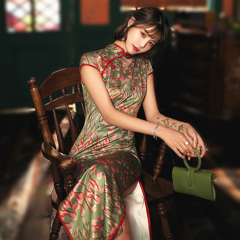 Sheng Coco женское традиционное вечернее платье китайское новинка ленточный узор