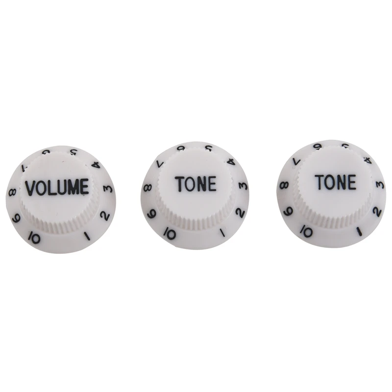 

White Black 1 Volume&2 Tone Guitar Control Knobs For Strat Style Guitar
