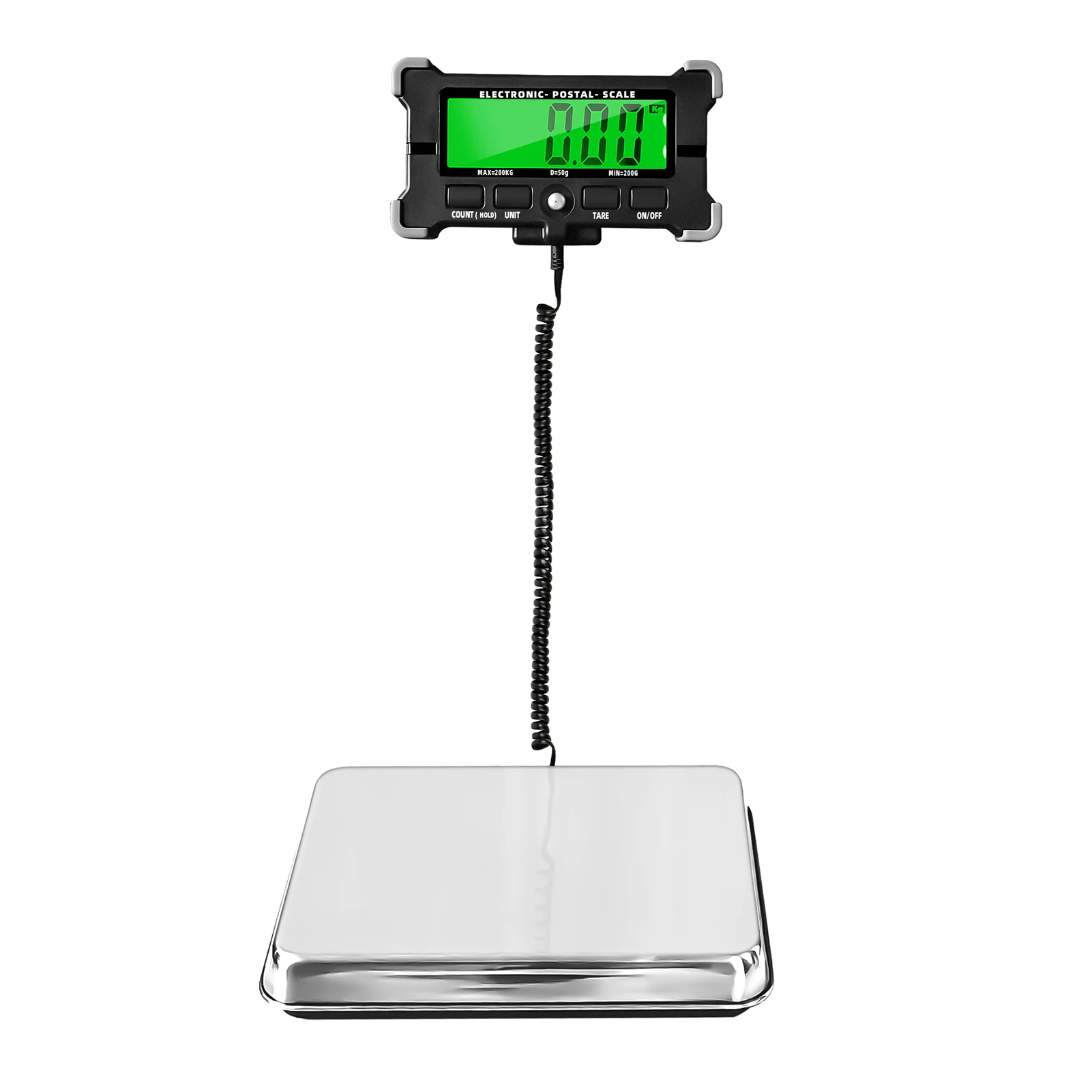 

440 Lbs Electronic Postal Scale 0.05kg Precision Integrated Stainless Steel Digital Scale LCD Backlight Display Shipping Scales