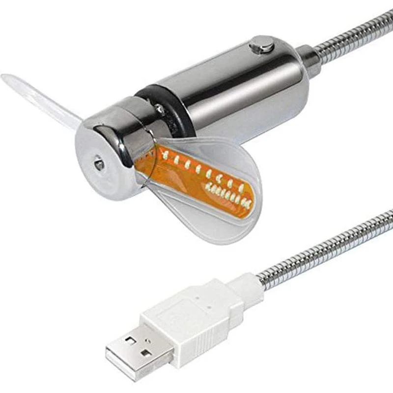 2 USB-вентилятора со светодиодной подсветкой для часов портативный охлаждающий