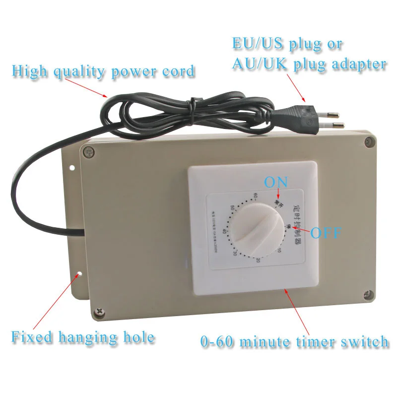 

220v 2000mg/h Ozone Generator Machine with Timer for Fruits vegetables meat Food Water Air Sterilizer Purifier treatment