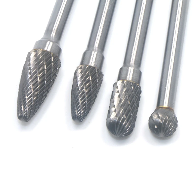 

4Pcs Long Reach Rotary Burr Double Cut Tungsten Carbide Bit 1/4 Inch Shank 6 Inch Set