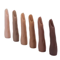silicone nail art training hand mannequin fake finger natural nail tips manicure tool practice model finger bendable 10pc b059