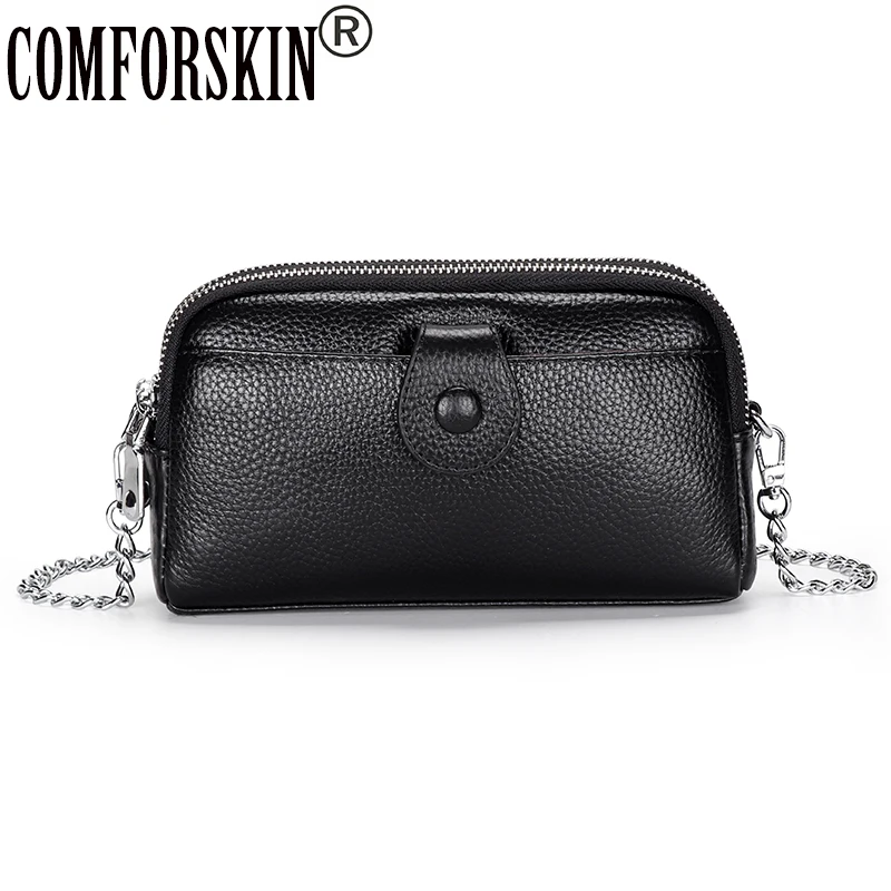 

COMFORSKIN Genuine Leather Women Messenger Bag New Arrivals Fashion Style Small Bag For Female Double Compartment Woman Bags