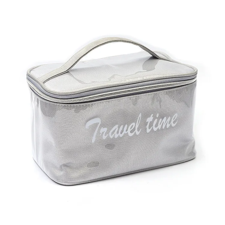 

JLENOVOG Large Women Cosmetic Bag TPU Waterproof Zipper Make Up Bag Travel Washing Makeup Organizer Beauty Case