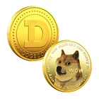 Забавная памятная монета догэ с позолоченной головой собаки, Коллекционная монета ограниченного выпуска с защитным чехлом, домашний декор