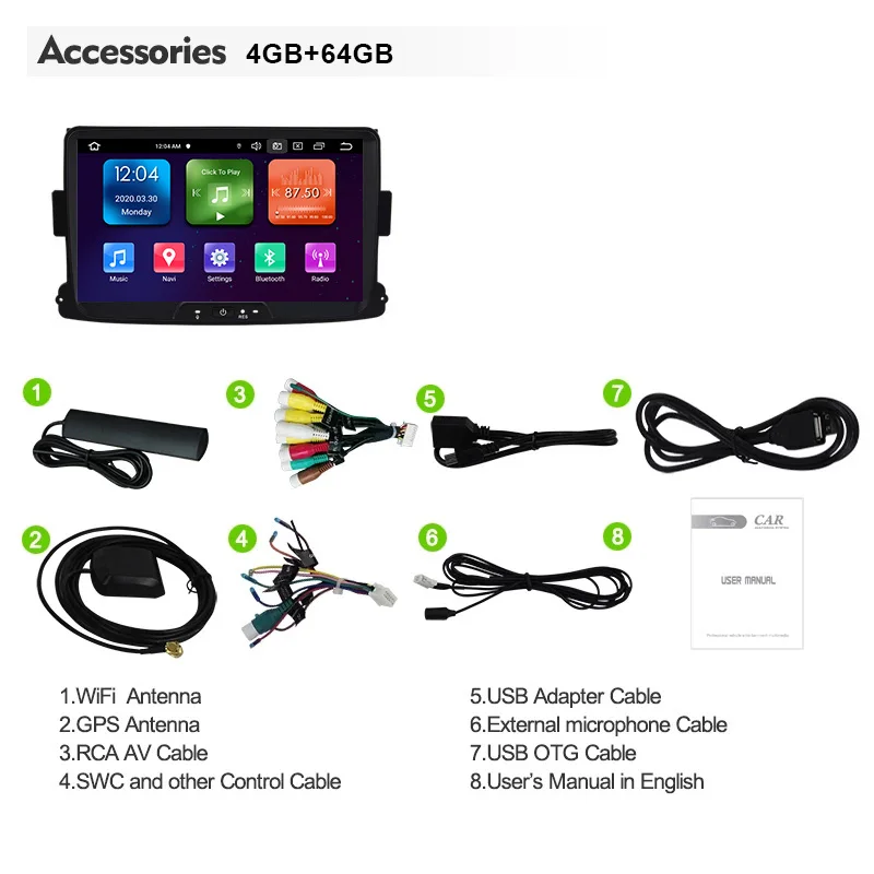 

Eunavi DSP Android 10 Car Multimedia player GPS For Dacia Sandero Duster Renault Captur Lada Xray 2 Logan 2 Auto Audio Radio 4G