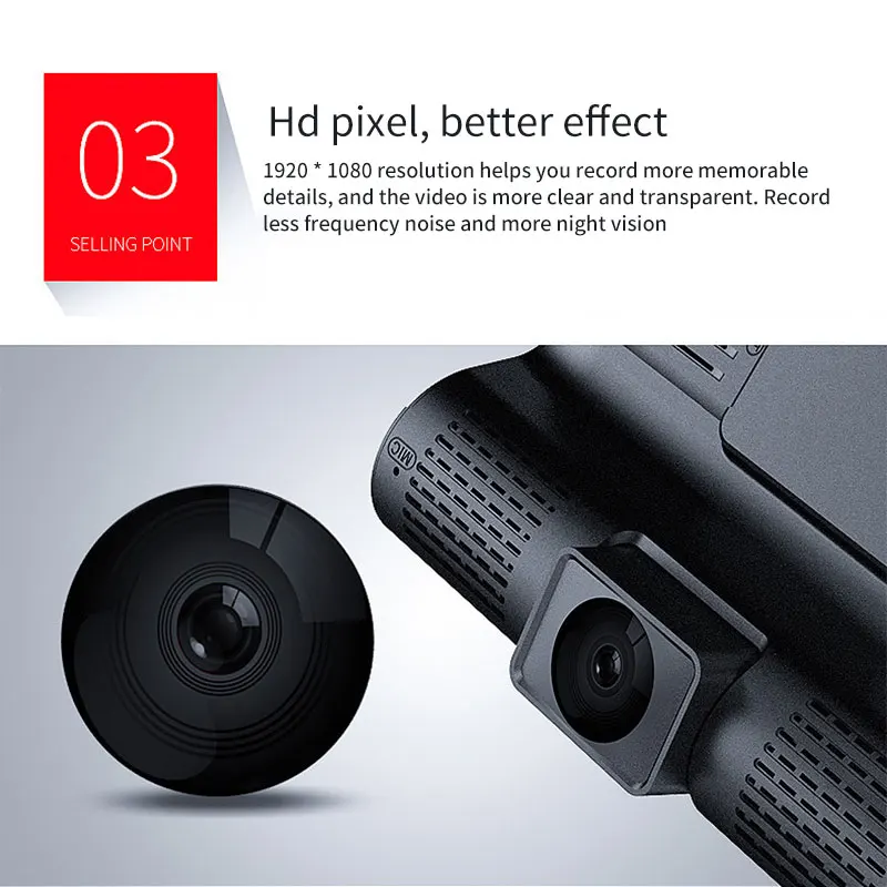 TIOODRE 4 ''HD 1080P 3 объектив Автомобильный видеорегистратор заднего вида камера 24 H