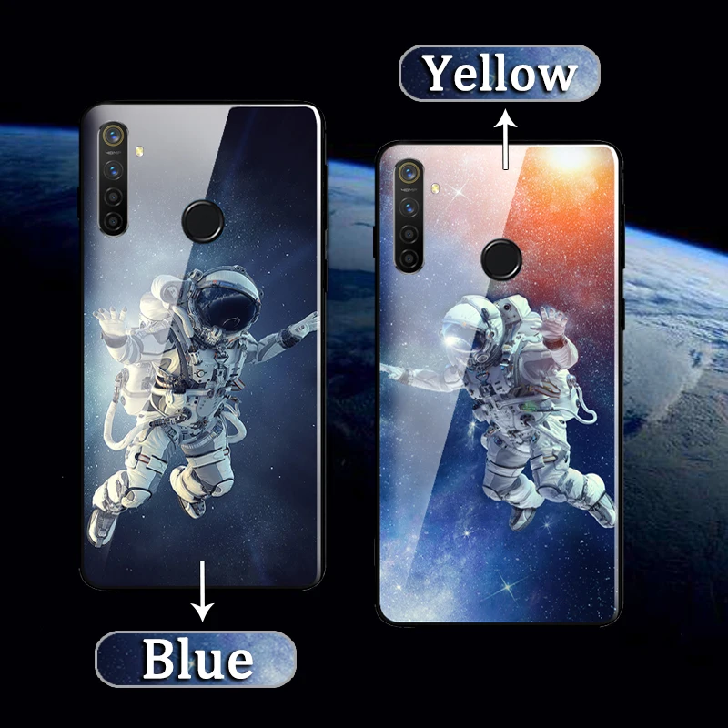 Auroras для OPPO Realme 5 Pro Чехол астронавт в космосе окрашенный чехол из закаленного