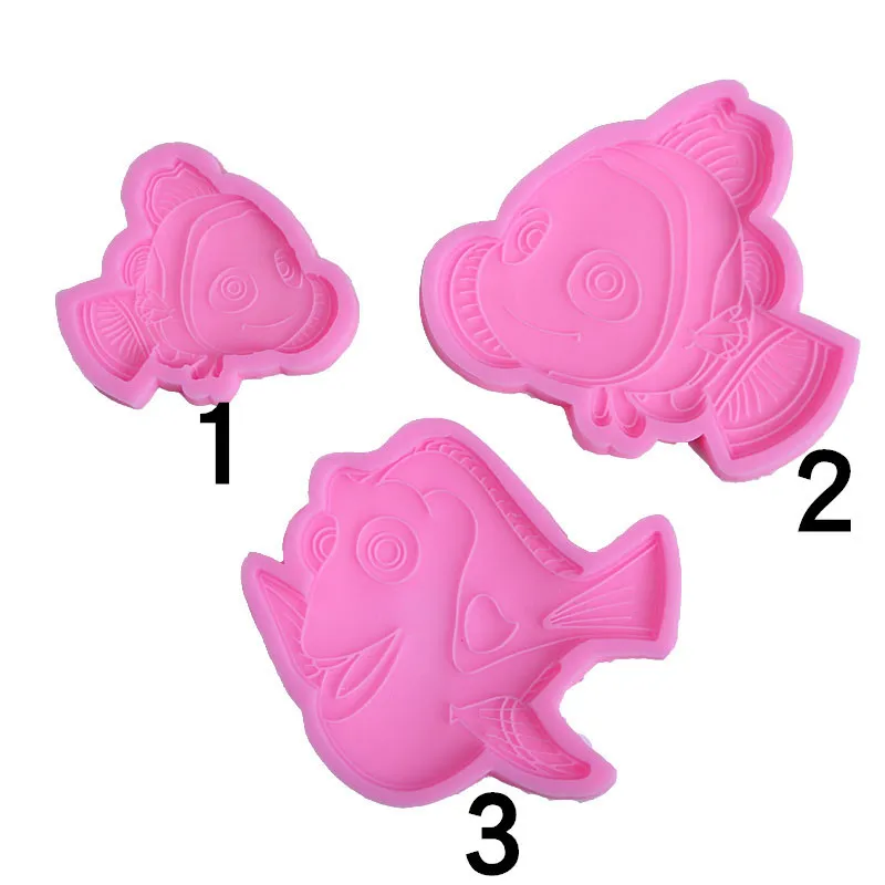 

New Clownfish Nemo Family Epoxy Resin Silicone Mold for DIY Handmade Ornaments Plaster Jewelry Kids Toys Key Chain Fondant Mould