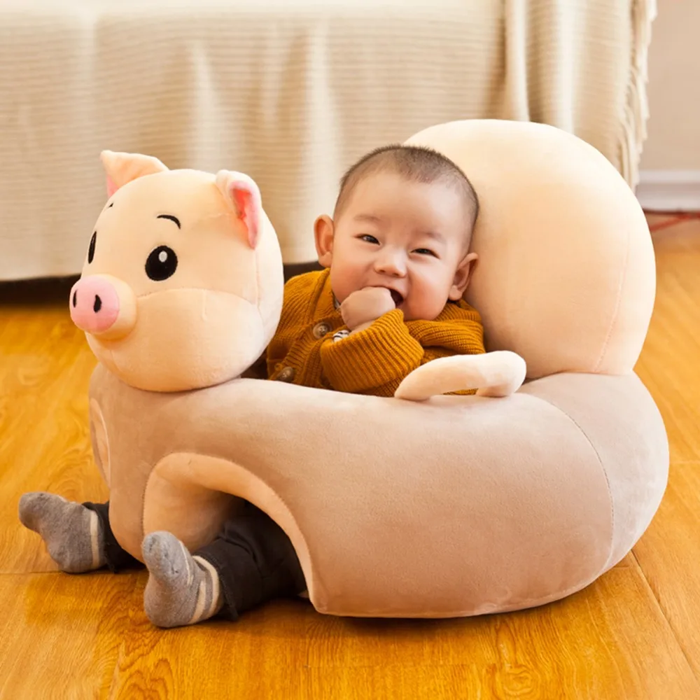 

Baby Sofa Seat Cover Anti-fall Infant Plush Chair Learning To Sit Cradle Sofa Chair Nest Puff Cotton Filling Infant Toddler No