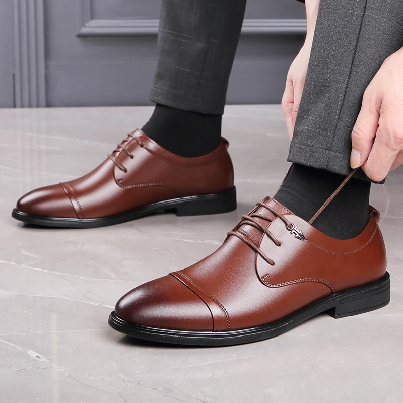 

mens dress shoes lace up fashion Stylish Gentleman's comfortable business formal shoes outdoor lace up oxfords shoes men