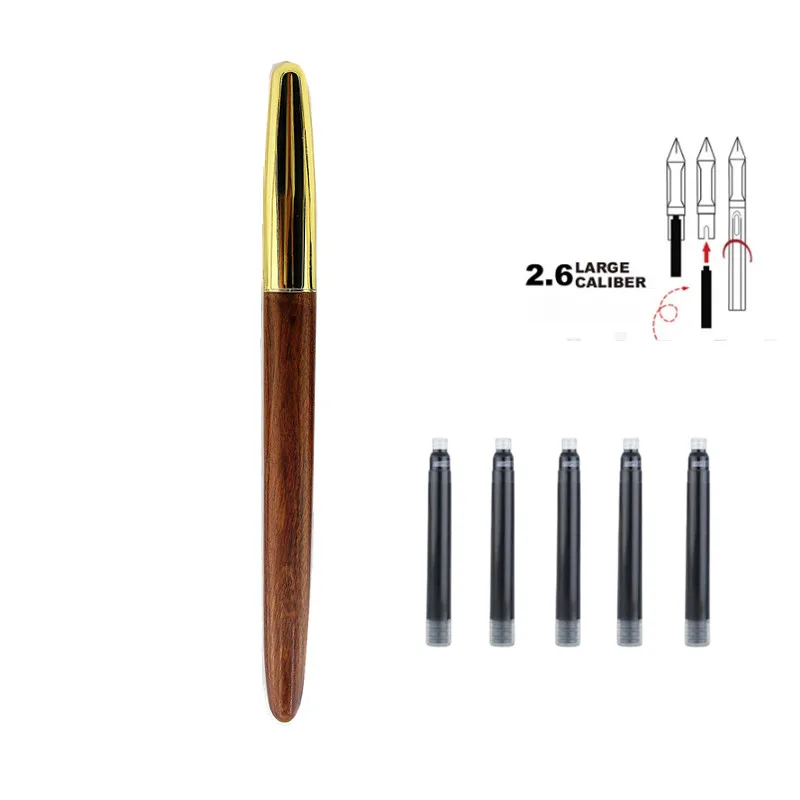 

Handmade Natural Wood Fountain Pen Iridium F Nib Ink Pen