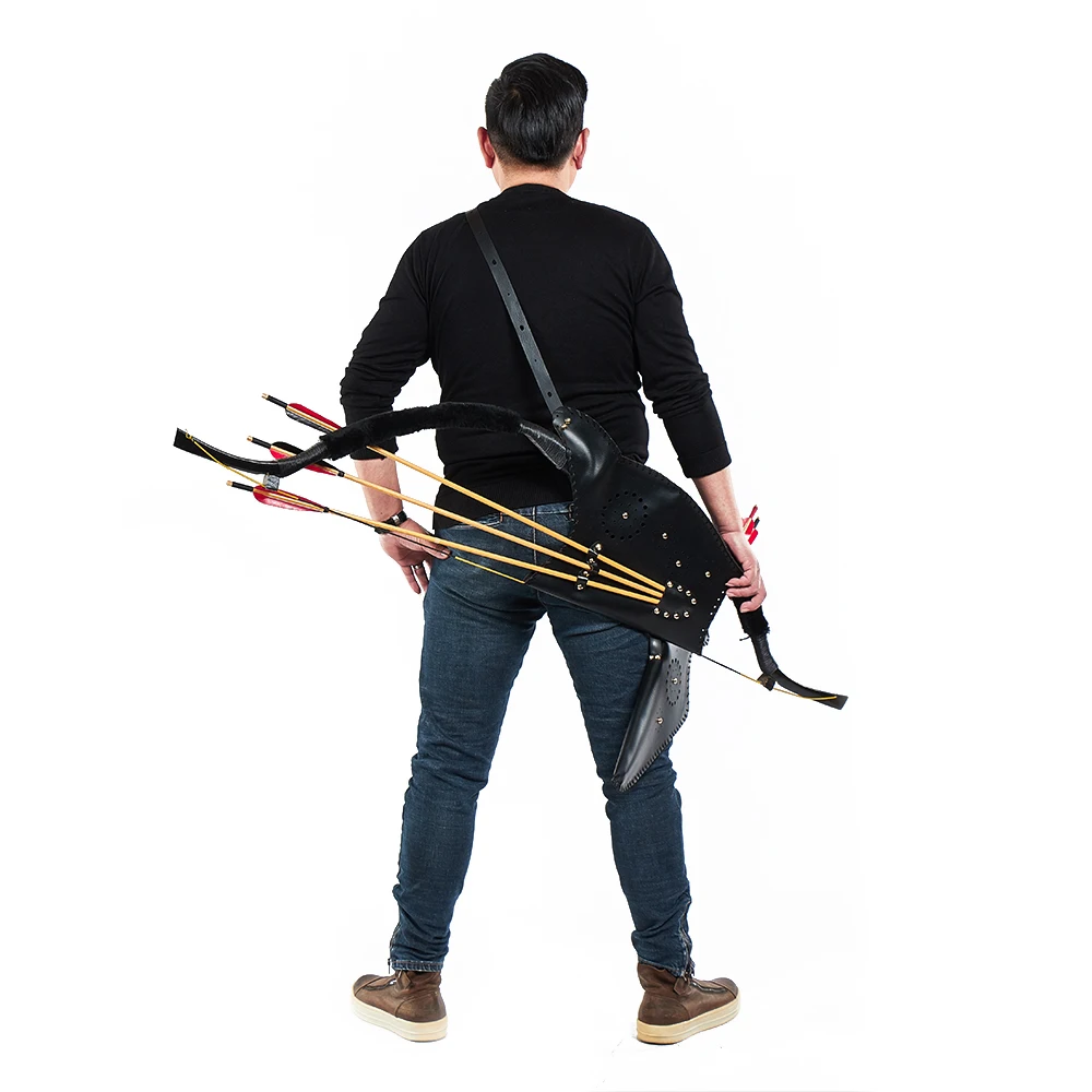Чехол из прочной черной композитной кожи для охоты стрельбы лука|arrow quiver|archery