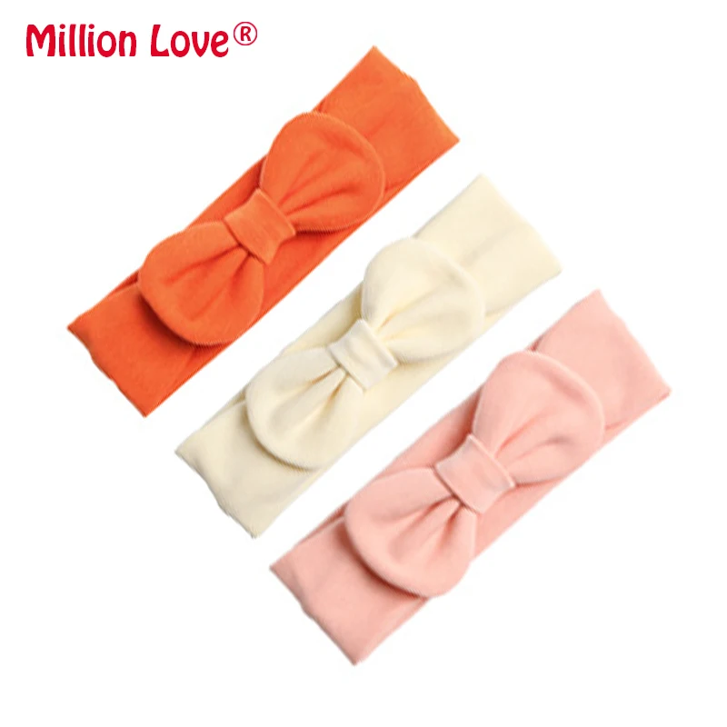 3 шт./лот Детский бант для новорожденных Утолщенная шерстяная повязка в горошек