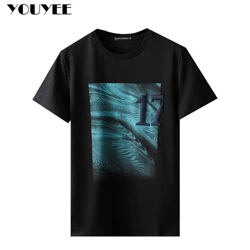 

T-shirt Sleeve Short Men's Round Neck Embroidery Print Half Sleeve All-match 2021 Summer New Korean Trend Male Top Clothing