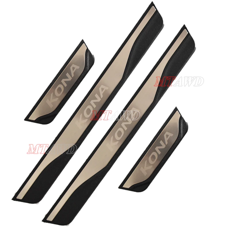 

For Hyundai Kona Electric EV 2017 2018 2019 2020 Accessory Stainless Door Sill Kick Scuff Plate Protector Trim Cover Car Styling