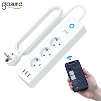gosund p1 smart power strip with 3 usb ports 16a multi plug tuya smart life app work with alexa and google home smart socket eu