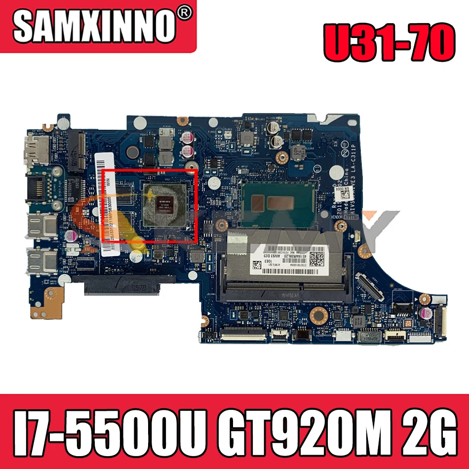 

Akemy AIVS3/AIVE3 LA-C311P материнская плата для ноутбука Lenovo U31-70 Материнская плата ноутбука процессор I7 5500U GT920M 2G DDR3 100% тесты работы