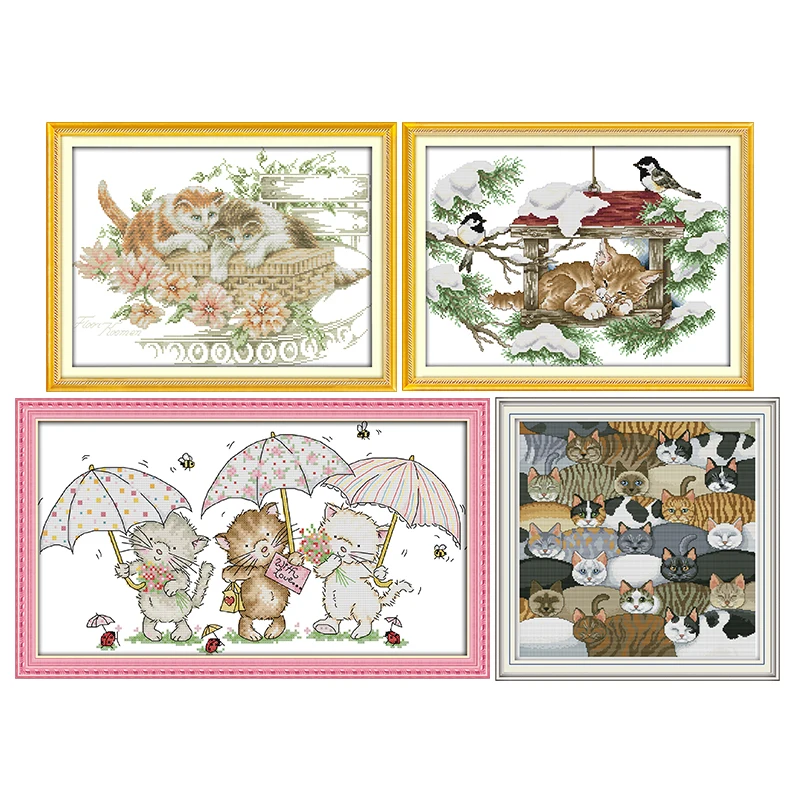 Набор для вышивки крестом с рисунком кота из мультфильма 11CT14CT набор шитья
