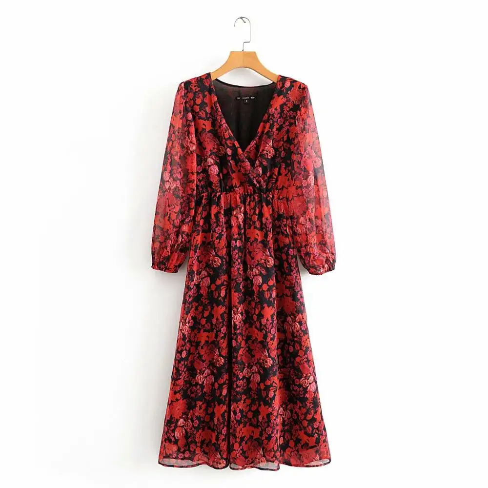 Женские длинные платья с аппликацией 2020 модное весеннее женское платье v