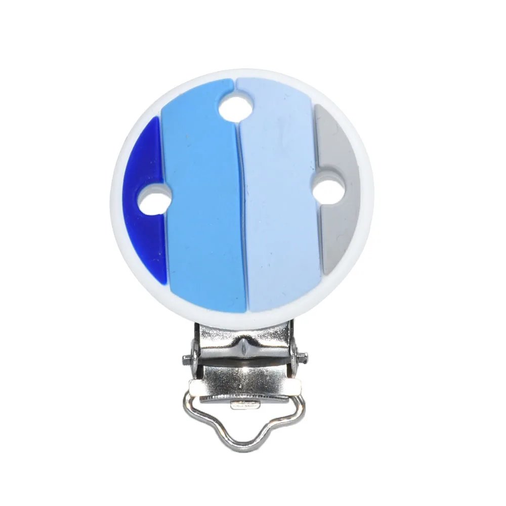 Clip de silicona para chupete, collar de dentici&oacute;n para beb&eacute;, herramienta de cuentas, accesorios redondos de coraz&oacute;n, arco&iacute;ris, bricolaje, 10 Uds.-3