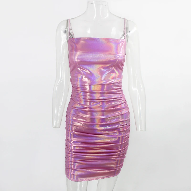 Облегающее мини платье на бретельках Thereadict цельное сексуальное с открытой