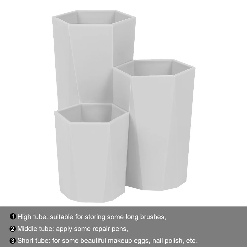 Контейнер для хранения косметических кистей макияжа с 3 отделениями