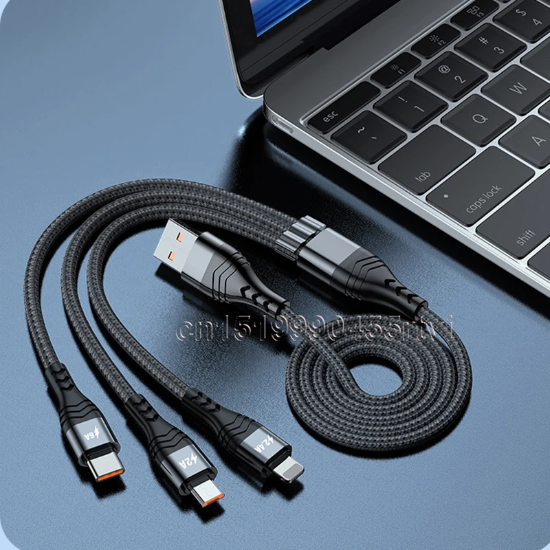 USB-кабель 3 в 1 для iPhone 13 12 11 Pro Max 8 Pin микро-USB Type-C кабель быстрой зарядки Samsung Huawei |