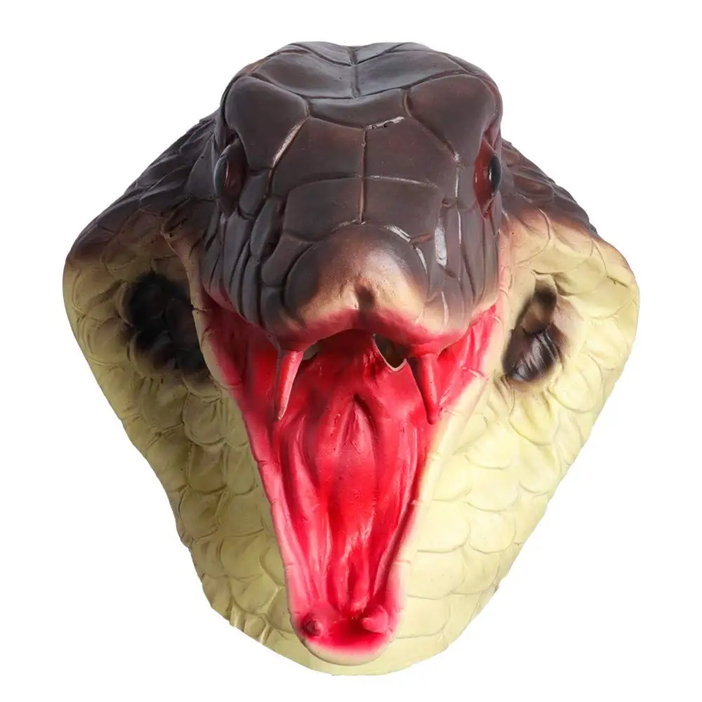 Латексная Маска Кобра змея страшный костюм на Хэллоуин ужас карнавал