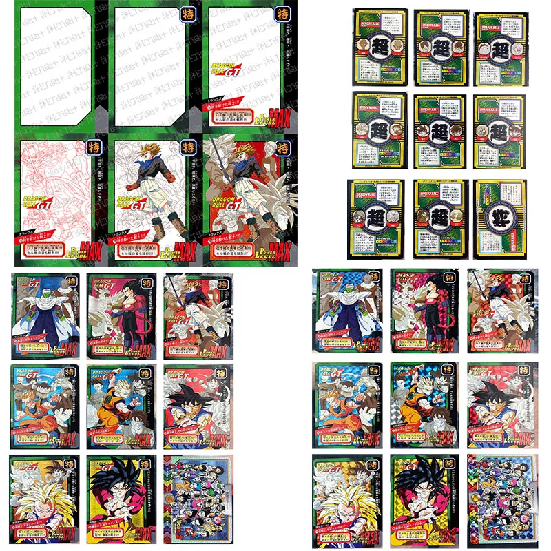 

Dragon Ball Z 9pcs Hand Painted Reproduce Son Goku Vegeta IV Son Gohan Trunks Flash card Collection Card kids toys gift