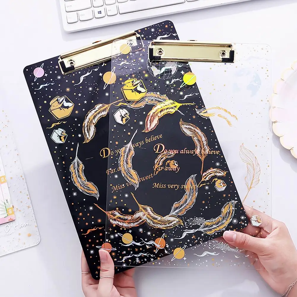 Прозрачный буфер обмена с дизайном звездного неба A4 бумажные папки для письма