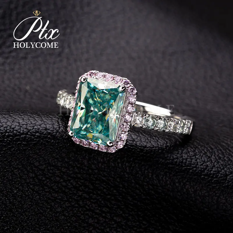 Белое золото 14 карат голубого цвета с бесплатной доставкой Муассанит Главный